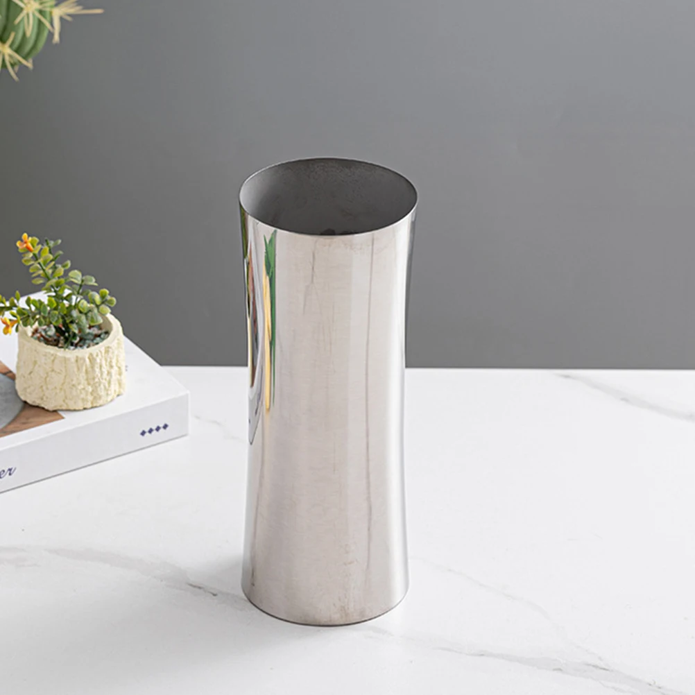 

Stainless Steel Flower Vase Modern Hydroponic Living Room Decorative Vases Artistic Metal Bookshelf Plant Pot High Aesthetic