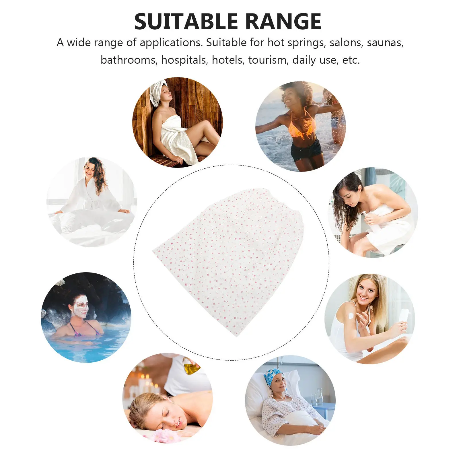 10Pcs Disposable Non-Woven Bath Skirts for Women Spa Salon Sauna Hotel Travel Sweat Steaming Body Wrap Comfortable Elastic