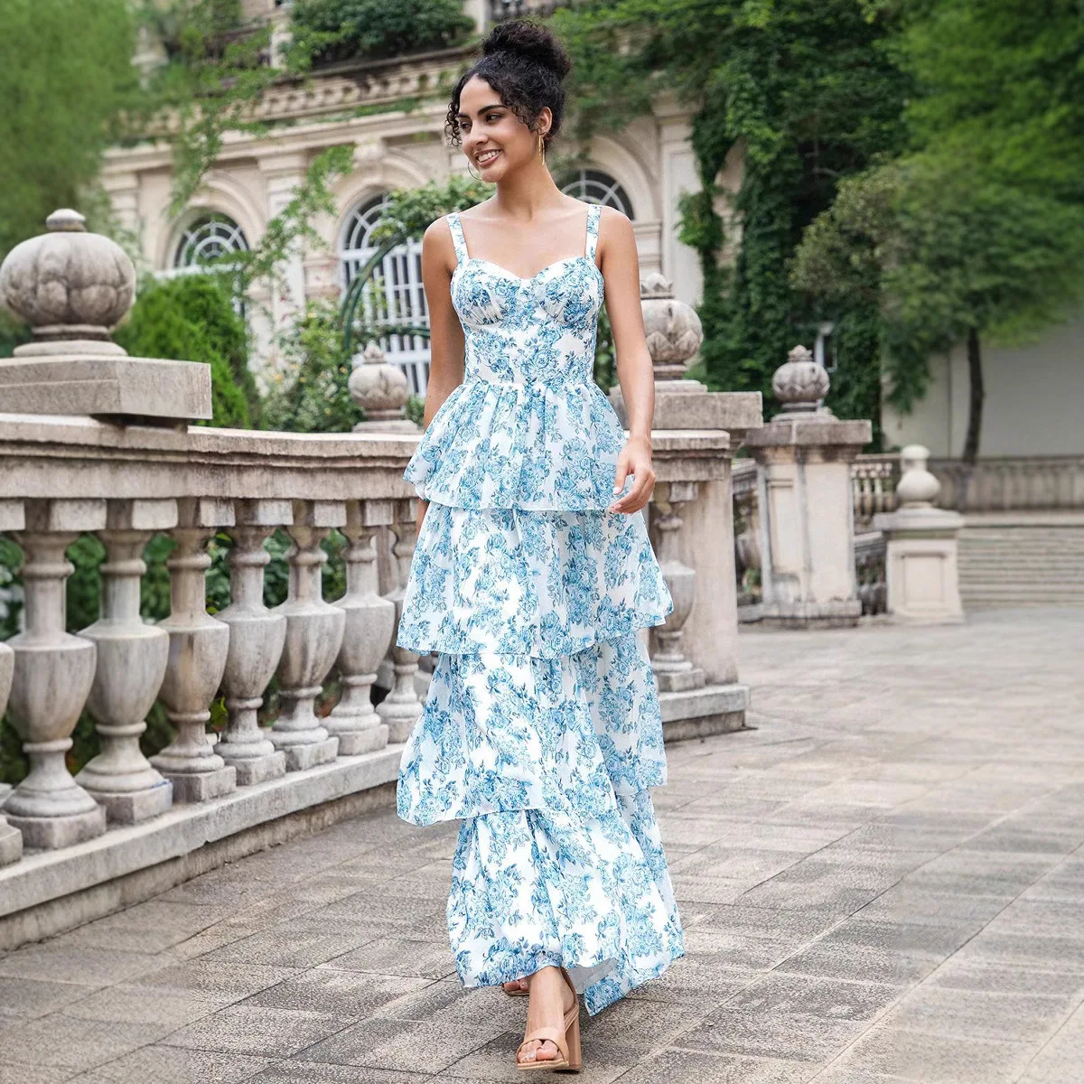 

In The Summer of 2025, The New Women's Fashion Tube Top Sexy Long Skirt Casual Sling Small Floral Elegant Temperament Dress Lady