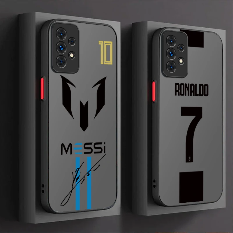 FootBall Number 7 10 PC Matte Case For Samsung Galaxy A33 A73 A72 A52S A52 A32 A22 A12 A16 A53 A54 A34 A24 A06 A05 A05S A13 A23