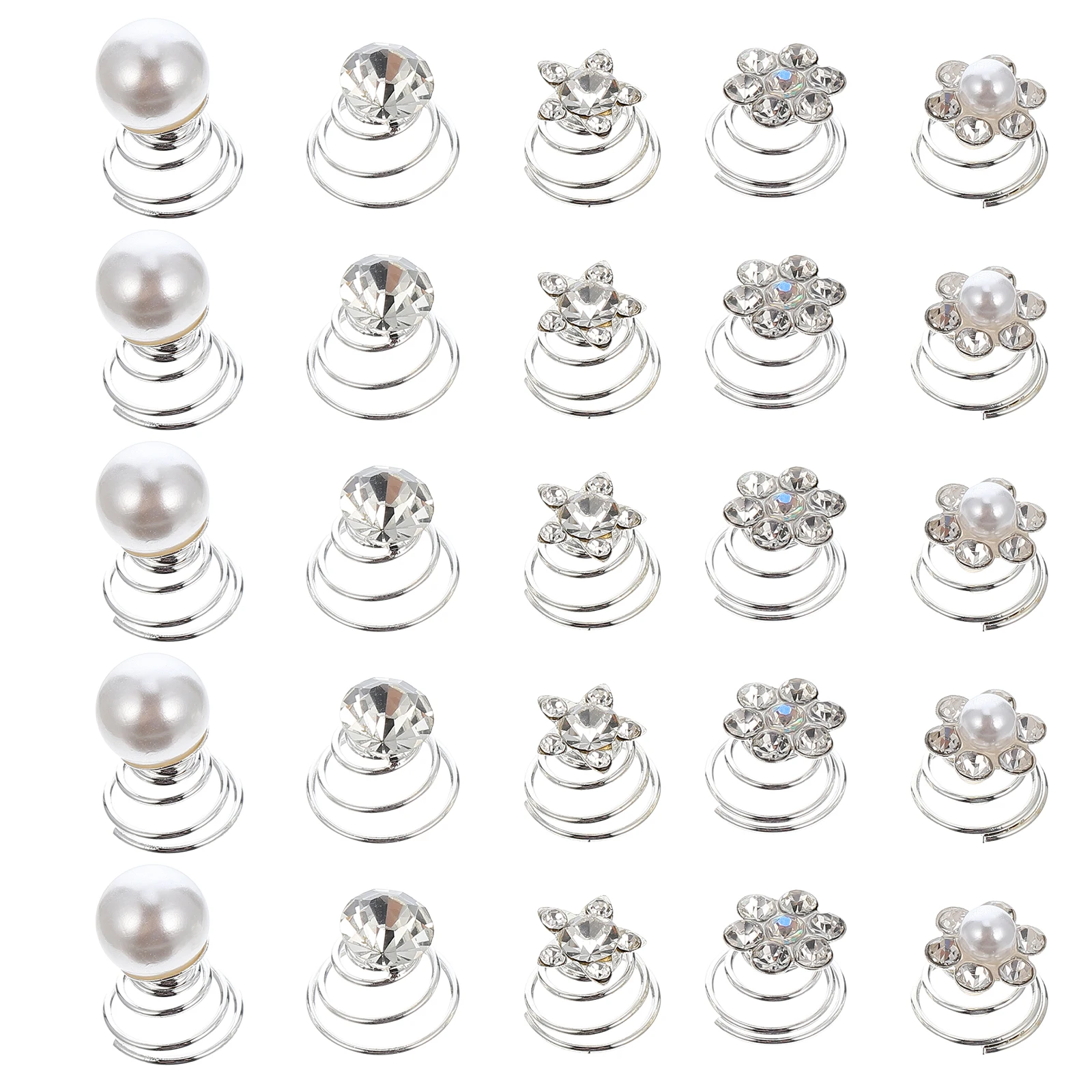 

60pcs Pearl Hair Clips Spiral Alloy Women Hairpins Wedding Bridal Bridesmaids Accessories Party Prom Barrettes for Special