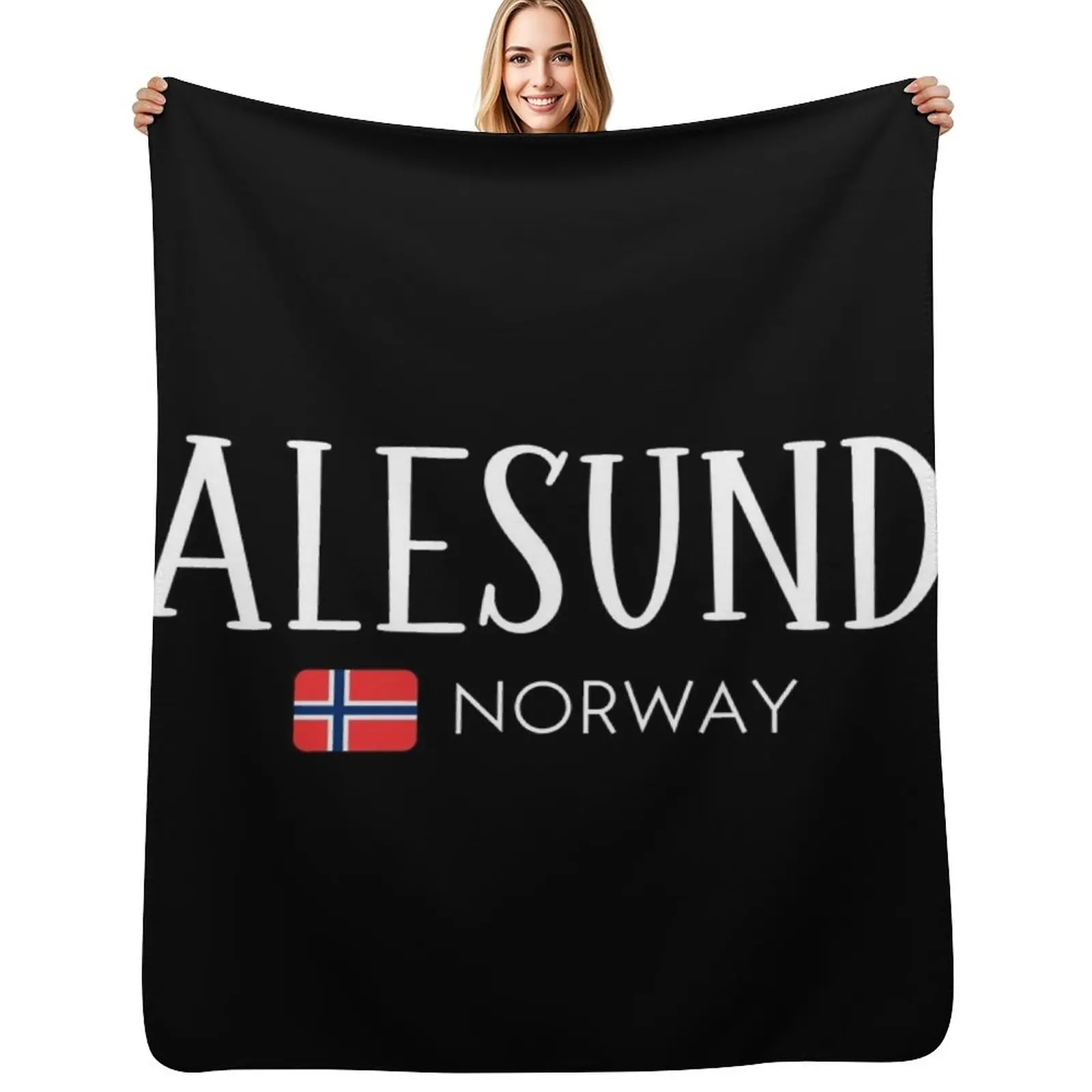 

Alesund - Norway Throw Blanket Comforter Soft Plush Plaid valentine gift ideas Soft Big Blankets