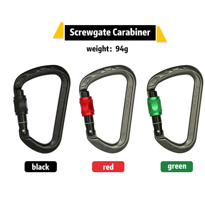 XINDA 26kN CE UIAA Certified D-shape Screw Gate Carabiner for Climbing Working at Height