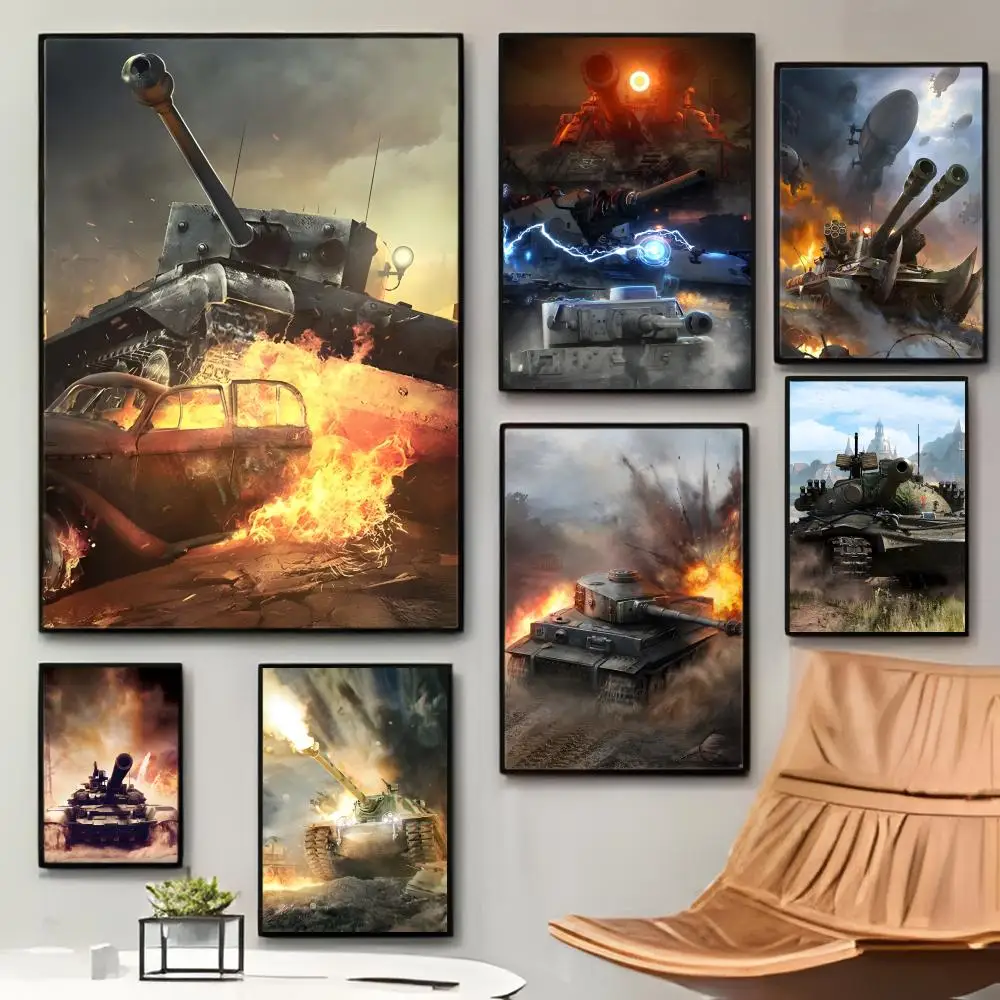Strategic Competitive W-World Cool Tanks Poster Sticky Waterproof Coffee House Bar Room Wall Decor Gift
