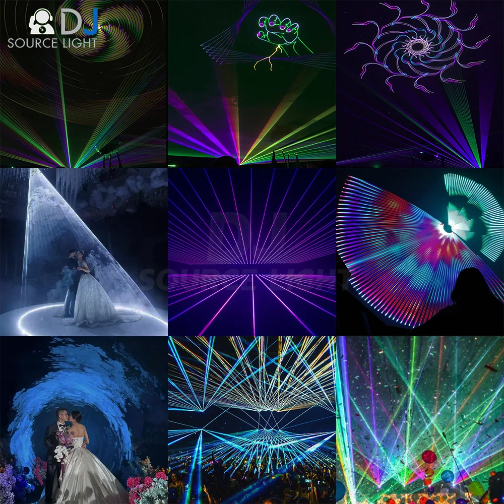 5W RGB App Control Projector Laser Lights DMX 3D Animation Scanning Moving Beam Wedding Disco DJ Party Show Stage Lighting