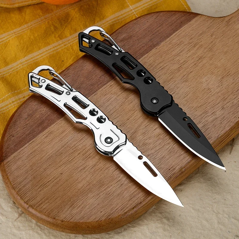 EDC stainless steel pocket knife, mini keychain folding knife, convenient survival knife, for unboxing self-defense