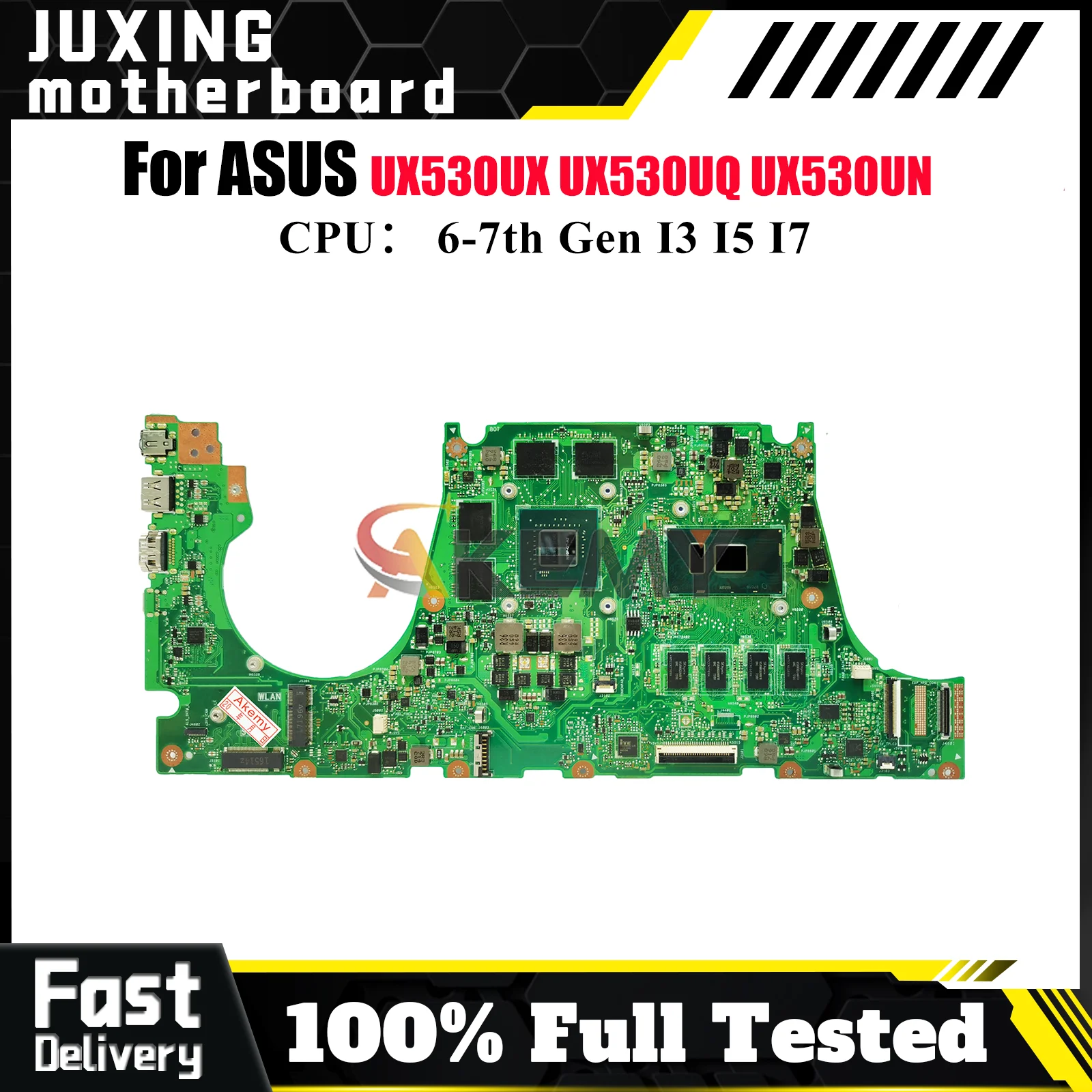 

UX530UQ Материнская плата для ноутбука ASUS ZenBook UX530UR UX530UX BX530U UX530UQ UX530U RX530U U5100U UX530UN Материнская плата I3 I5 I7 CPU