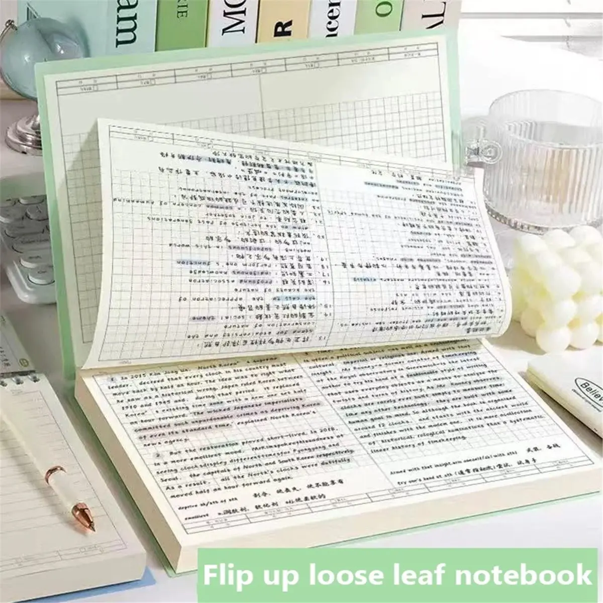 A698K Loose-Leaf Journal B5 Stationery 60 Sheets/120 Pages Diary Sketchbook Notepad Books School Supplies Yellow SUMMER