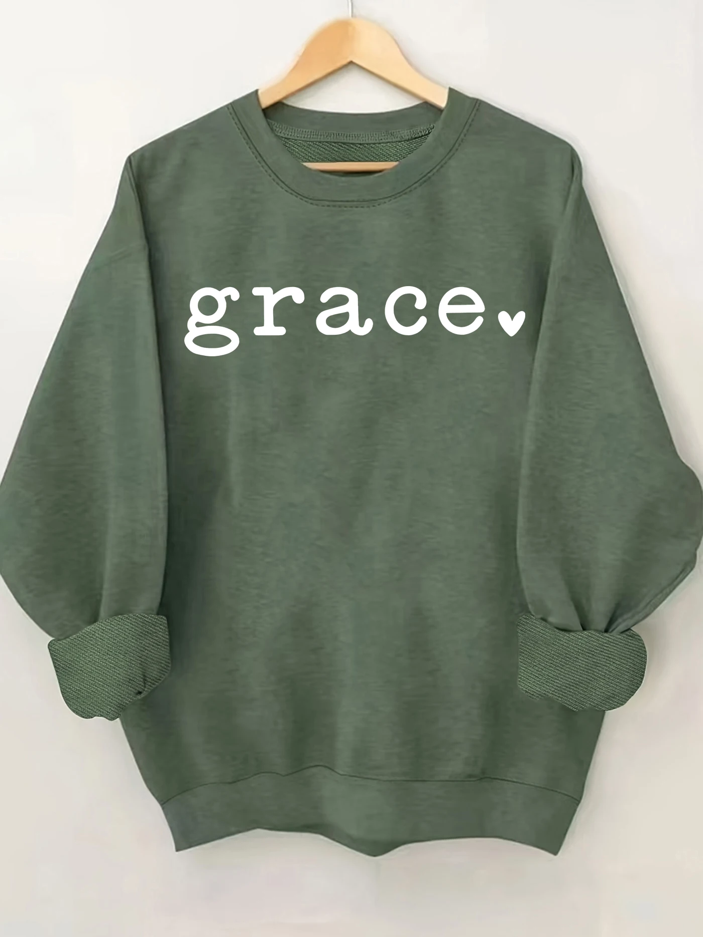 

Letters print sweatshirt, crew neck casual sweatshirt for winter & fall, women's clothing