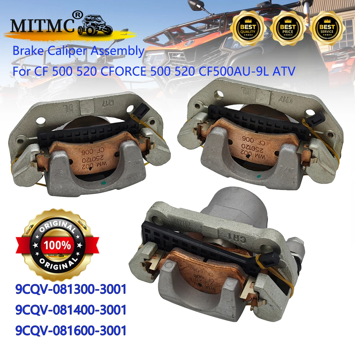 

Оригинальный тормозной суппорт в сборе для CF 500 520 CFORCE 500 520 CF500AU-9L ATV 9CQV-081300-3001 9CQV-081400-3001 9CQV-081600-3001