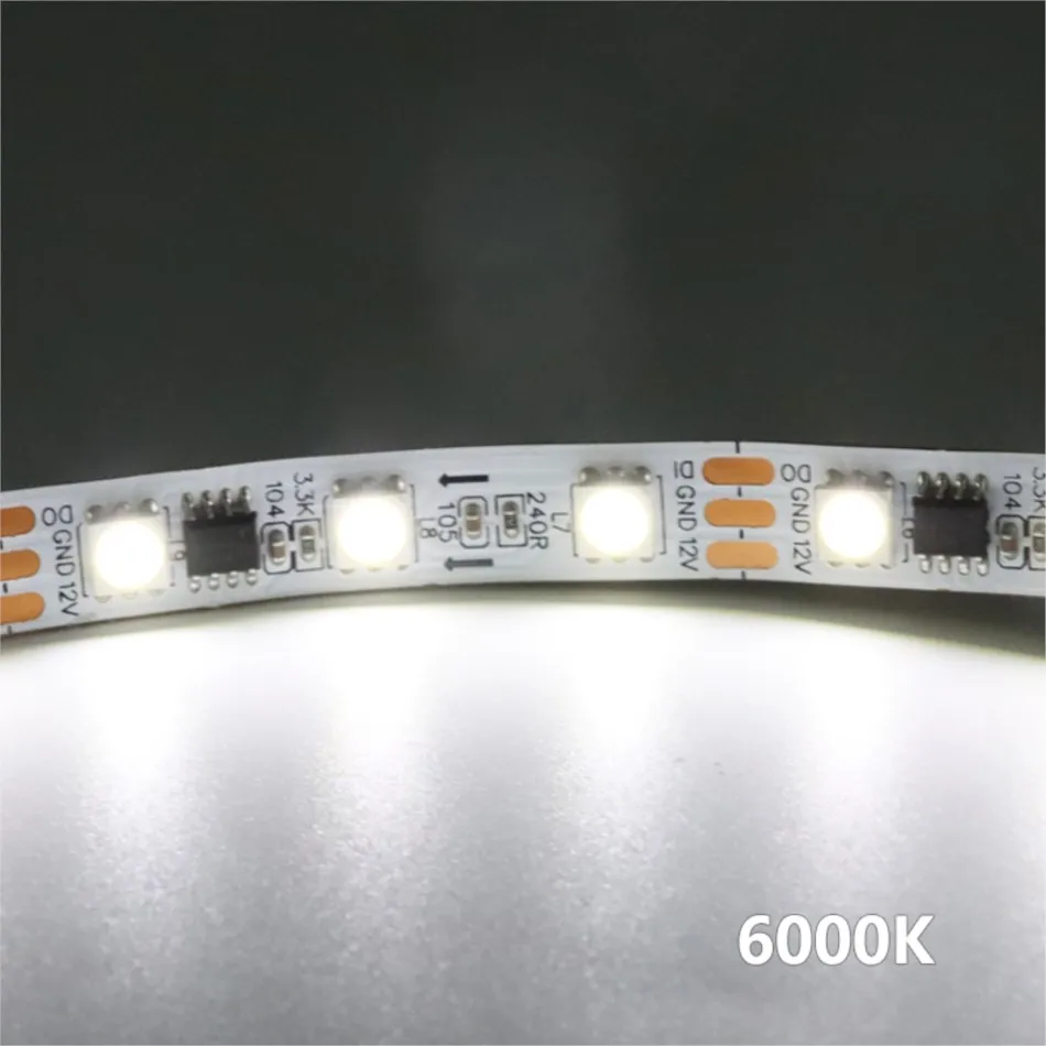 WS2811 5050 pojedynczy kolor ciepła biała lampa taśma pikselowa LED 3000K 6000K DC 12V 24V 30 lub 60 Leds/M do adresowania i programowania