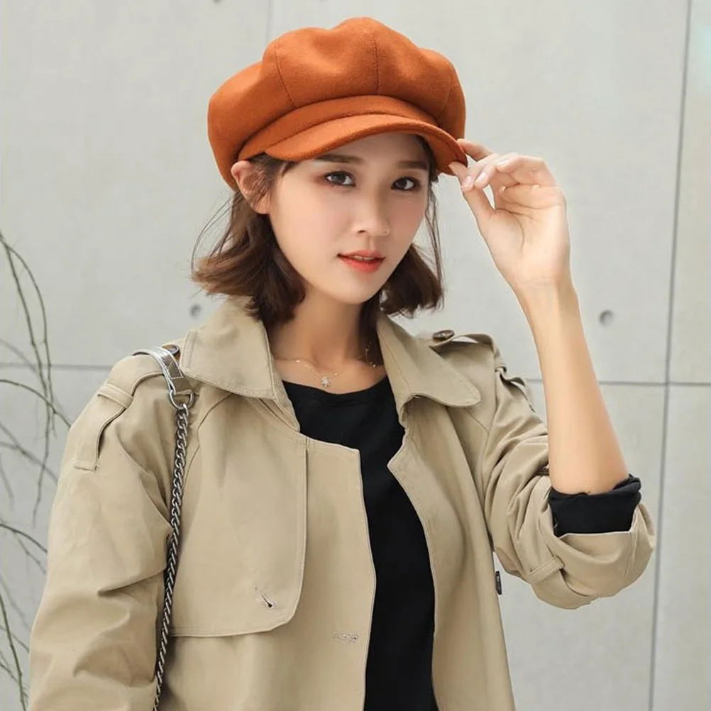 

Woolen Beret Women Hats Octagonal Warm Fashion Baby Girl Autumn Winter Stylish Durable Lightweight Cozy Match Outfit Occasions
