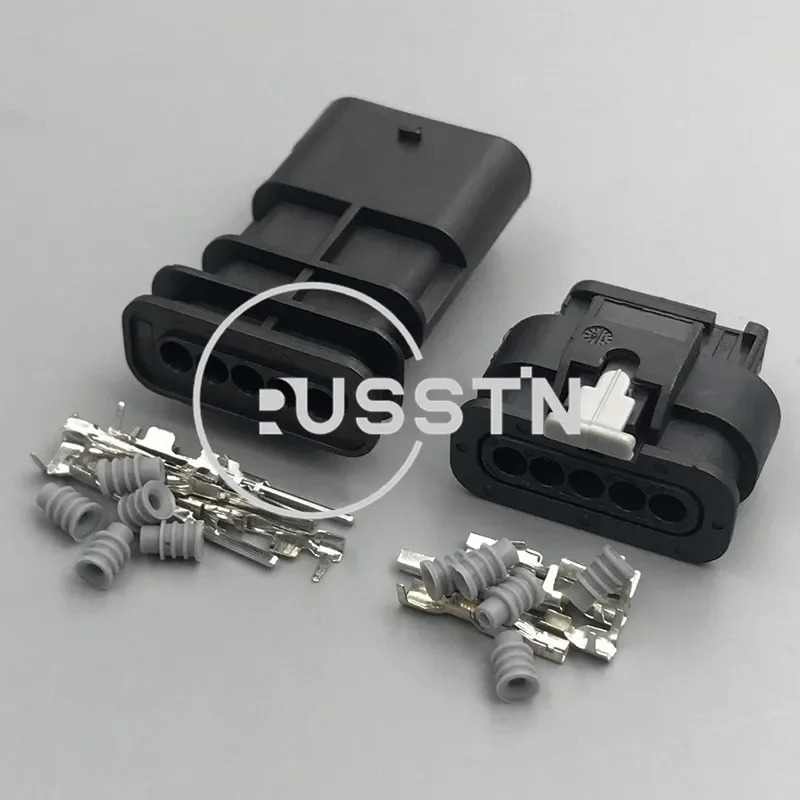 1 Set 5 Pin Waterproof Air Flow Meter Sensor Plug Car Electric Socket AC Assembly For VW Audi 1-1718806-1 / 4F0 973 705 2141520