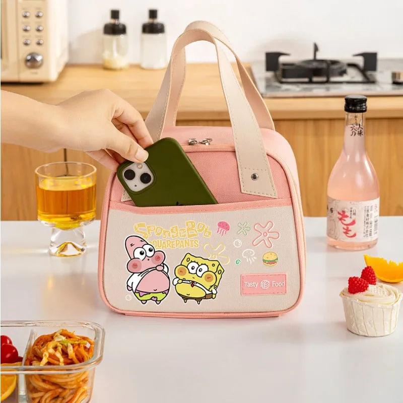 SpongeBob Patrick Star Lunch Bag Insulation Bento Pack Aluminum Foil Rice Bag Student Handbag Portable Food Container Tote Bags