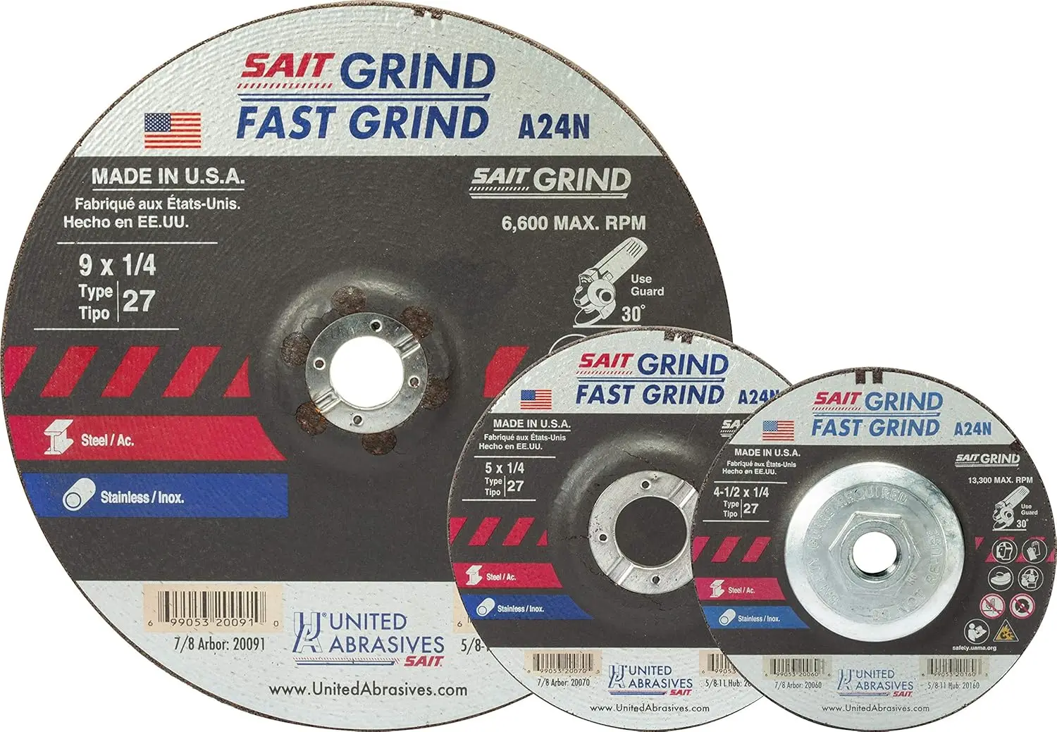 Convertiastrouped-SAIT 20078 A24N Fast Grinding Wheel, 6 "x 1/4" x 7/8 "Type 27, 25-Pack