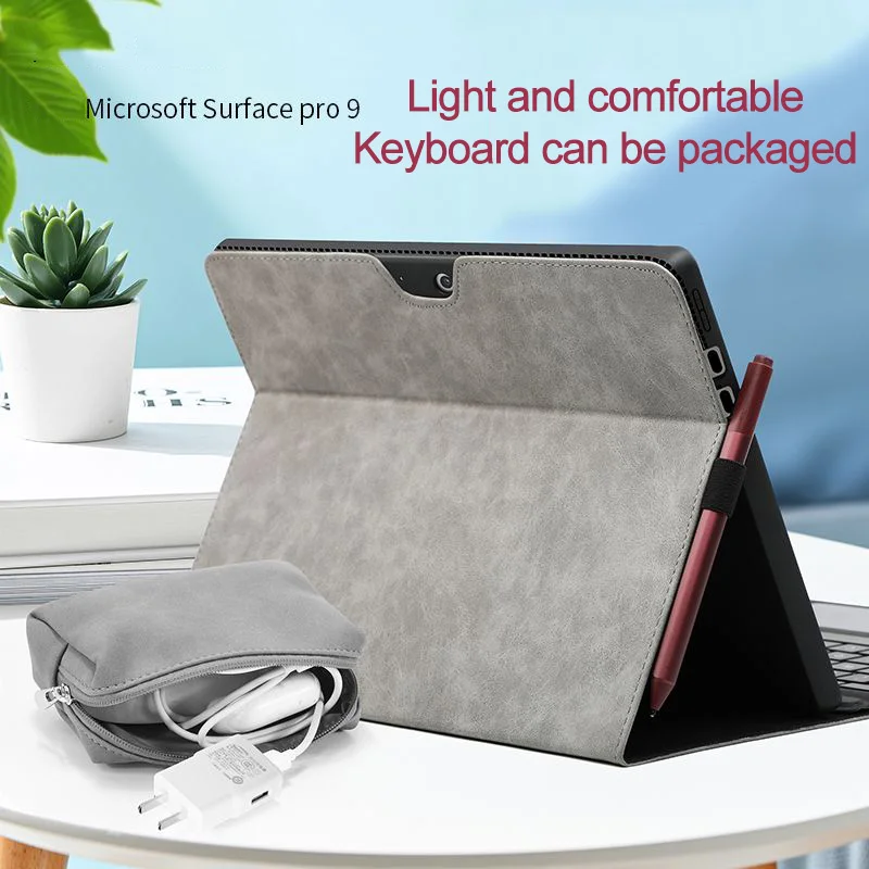 Flip Cover PU Leather Case For Microsoft Surface Pro 9 X 8 7 7Plus 6 5 4 Tablet Sleeve For Surface Go 1 2 3 Go2 Pouch Stand Case