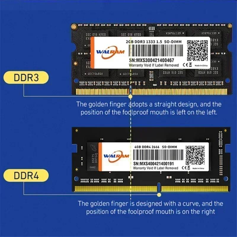 WALRAM Memoria Ram DDR3 1600MHz DDR3L 8GB 4GB DDR4 16GB 3200MHz 2666MHz 2400MHz 1.2V 1.5V محمول دفتر Sodimm الذاكرة الداخلية