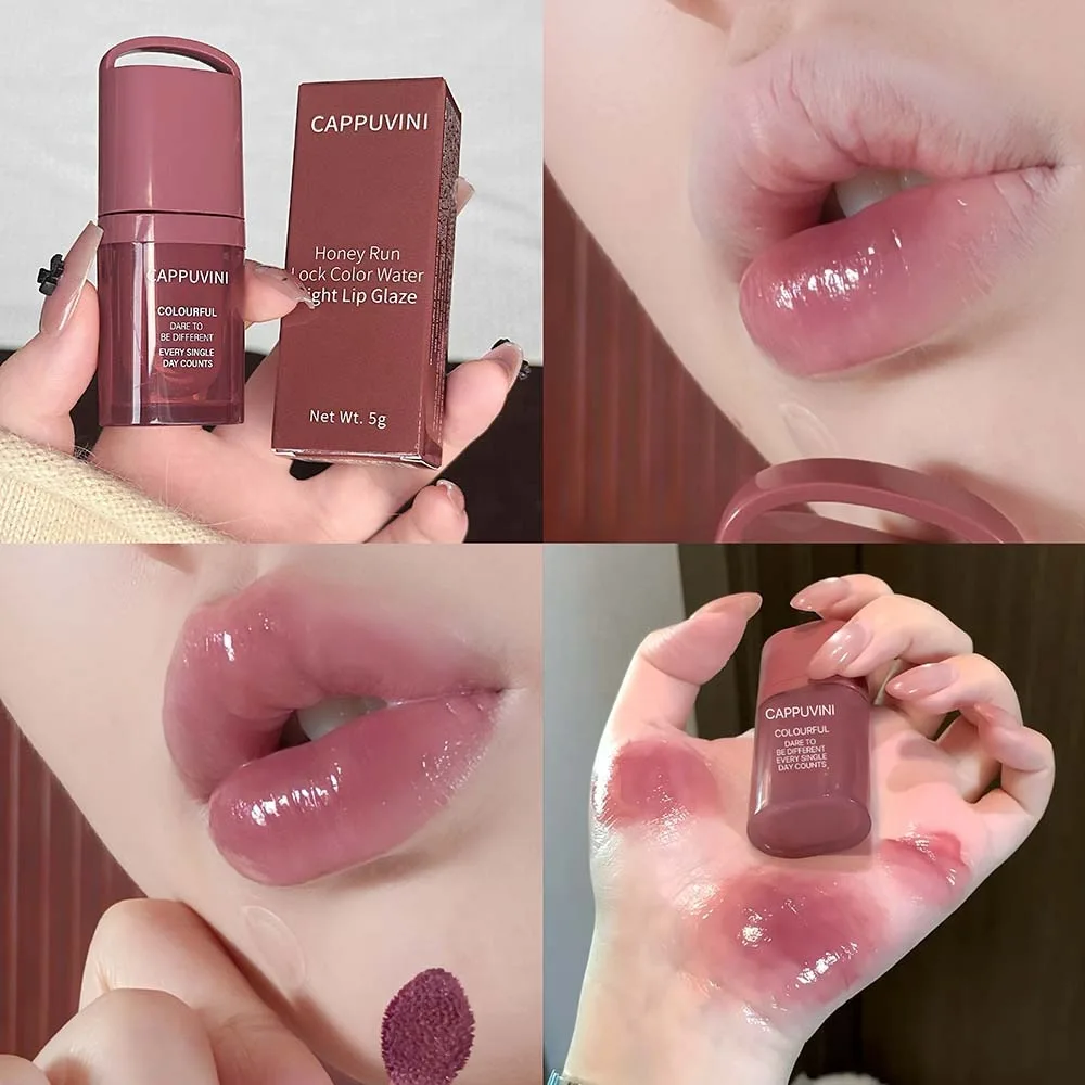 New Moisturizing Mirror Lip Gloss Color Lock Hydrating Lip Tint Plumping Long Lasting Jelly Lip Glaze Lip Makeup