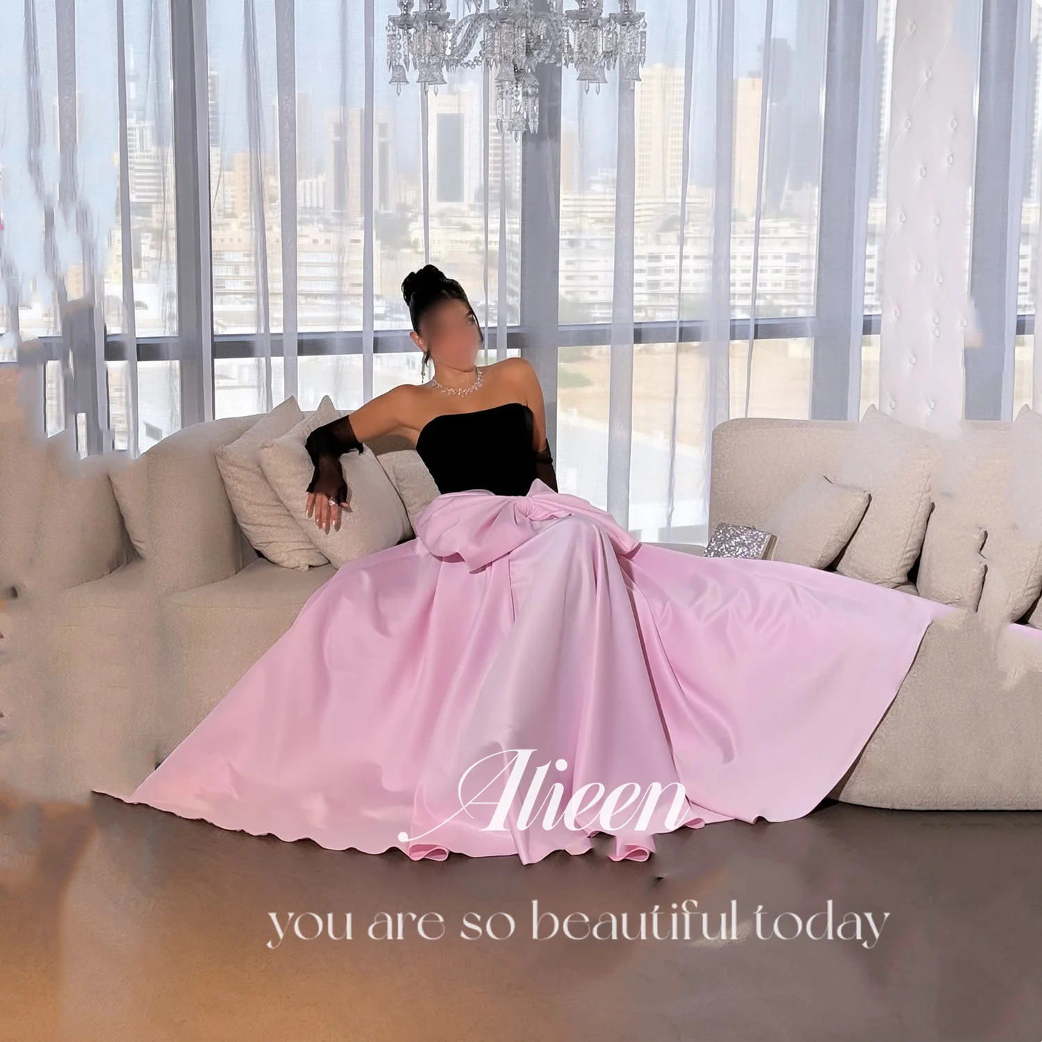 

Aileen Pink Luxurious Women's Evening Dresses for Special Occasions Vestidos De Festa Women's Prom Dress 2025 فساتين سهرة Satin