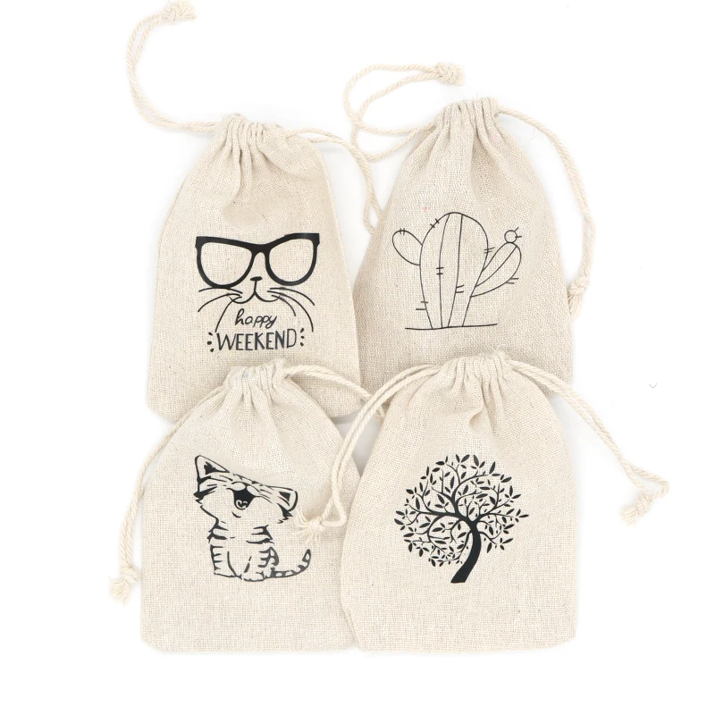 custom high quality linen bags jewelry drawstring bag gift bag for toiletry jewelry storage and packaging bag