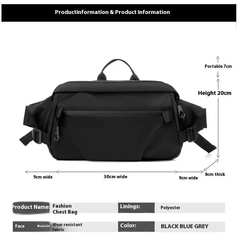 Men Portable Multifunctional Daily Shoulder Bag Trendy Street New Messenger Bag Men Sports Large Capacity Diagonal Backpack