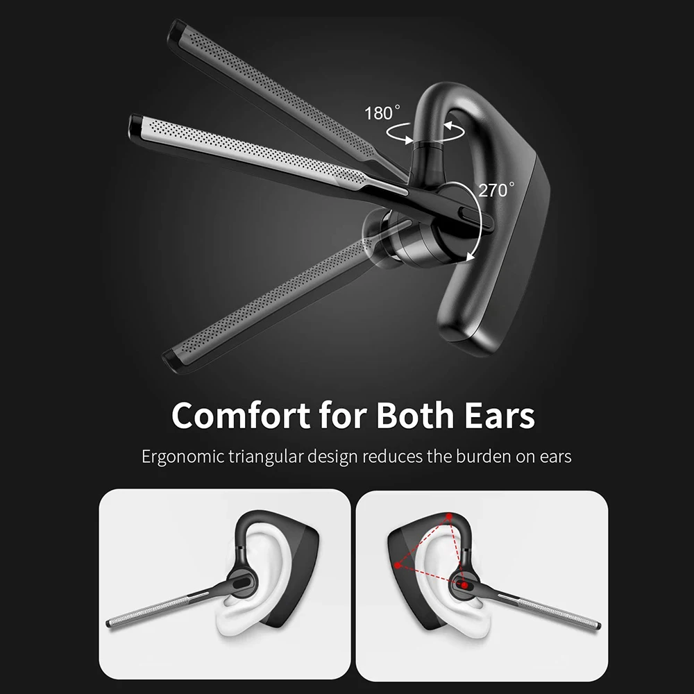 2023 Newest K18 Bluetooth Headset Handsfree Headphones CVC8.0 Dual Mic Noise Cancelling Wireless Earphones For All Smart Phones