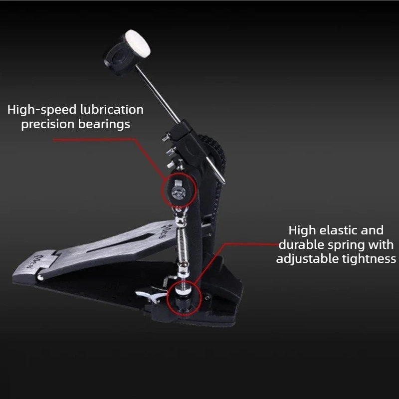 Jazz Drum Single Step Pedal Adjustable Drum Kit Pedal Widening Anti Slip Bass Drums Hammer Percussion Instrument Accessories