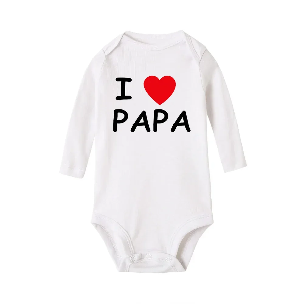 0-24m Baby Bodysuit for Newborns Boy and Girls Clothes Long Sleeves I Love MAMA PAPA Twins Baby Clothes Kids Jumpsuit Bodysuit