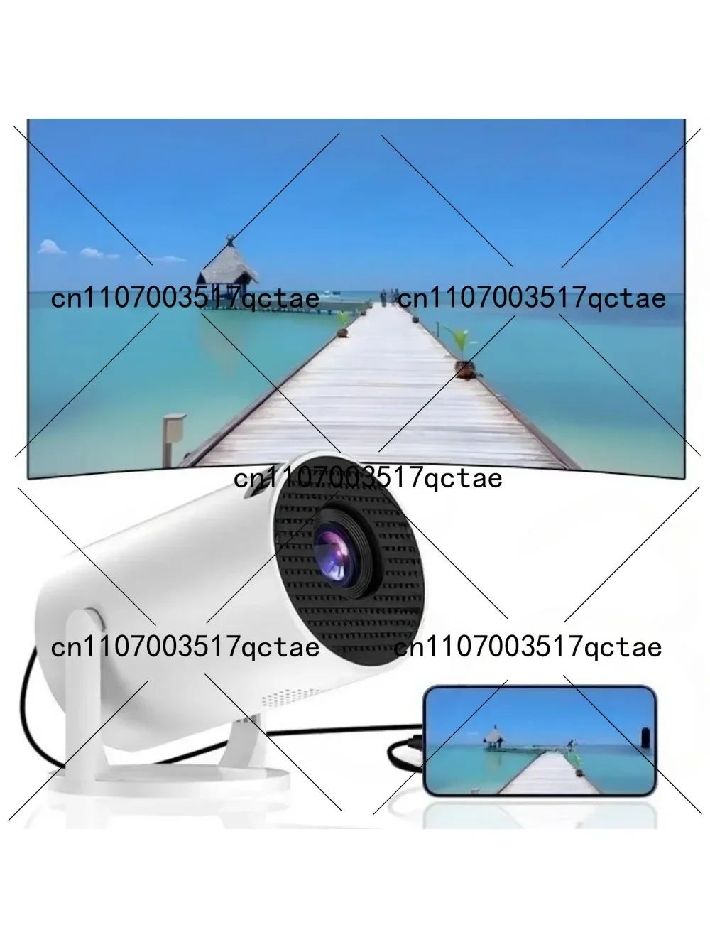 HY300MINI Home 4K HD Portable Projector Smart Projector with Wired & Wireless Phone Screen Casting for Home Entertainment
