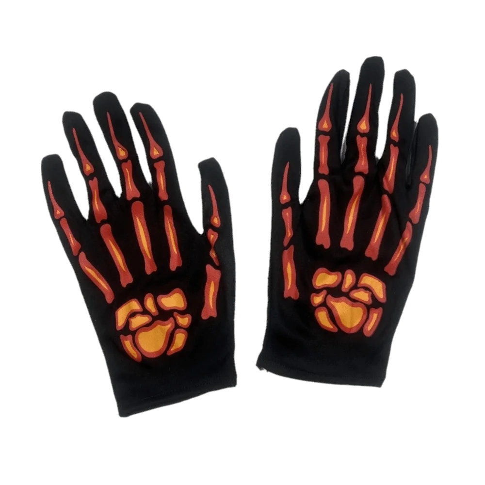 Full Finger Halloween Gloves Cosplay Prop Glowing Gloves Skeleton Claw Gloves Hand Warmers Windproof Halloween Bone Claw Gloves