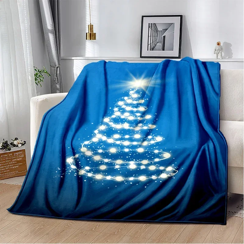 Christmas Gift Soft Plush Sofa Bed Throwing Cartoon Modern Flannel Blanket Cover Printed Duvet Gift Picnic Blankets