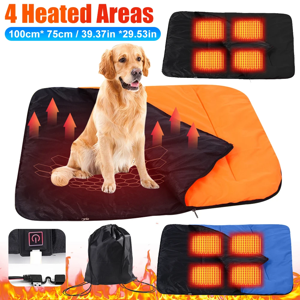 

Heating Dog Sleeping Bag Waterproof Portable Travel Pet Sleeping Bed USB Power Winter Warm Pet Sleeping Bag for Cats Small Dogs