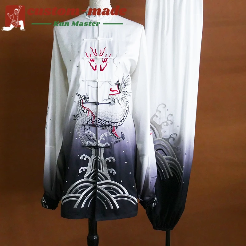 Custom Martial Arts Uniform Embroidered Tai Chi Suit Premium Kung Fu Uniform for Competitions Performances and Daily Wear