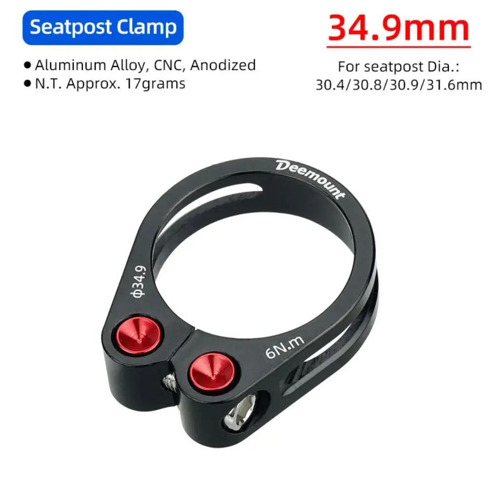 

New Aluminum Alloy Bike Seat Clamp 31.8/34.9 mm Black Multicolor Bike Seat Post Tube Clip Bike Parts MTB Bike Road Bike