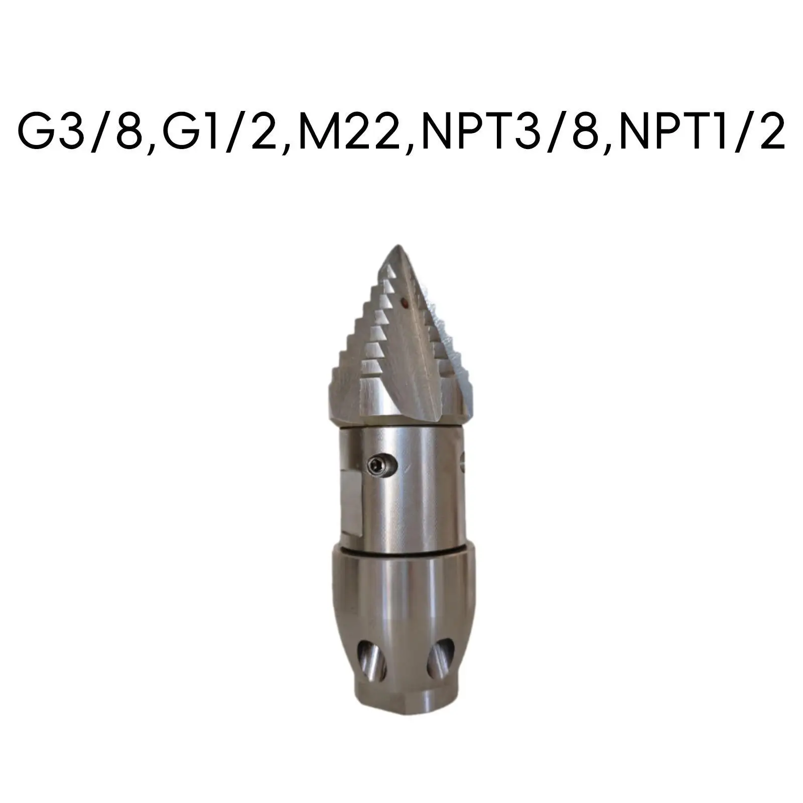 Sewer Jet Hose Nozzle Rotating Flow 70L Accessories Water Sprinkler Pipeline Dredging Connector Stainless Steel Sewer Nozzle