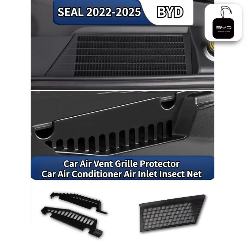 BYD SEAL EV سيارة تنفيس الهواء مصبغة حامي مكيف هواء سيارة مدخل الهواء شبكة حشرات ل BYD SEAL 2022-2025