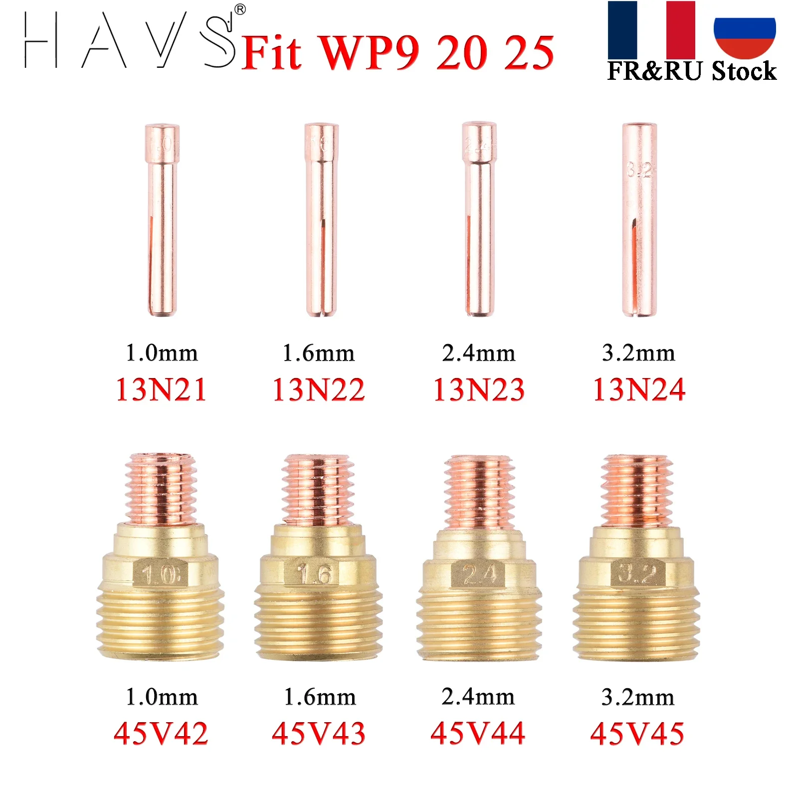 

1.0/1.6/2.4/3.2mm TIG Small Collet Collet Body Gas Lens 13N21 13N22 13N23 13N24 45V42 45V43 45V44 45V45 For TIG WP9 20 25 Torch