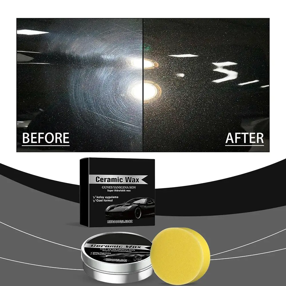 100g Titaniums Ceramic Wax Cream Ceramic Car Coating Wax Car Care Polish Auto Car Scratch Repair Remover Wax Car Cleanser