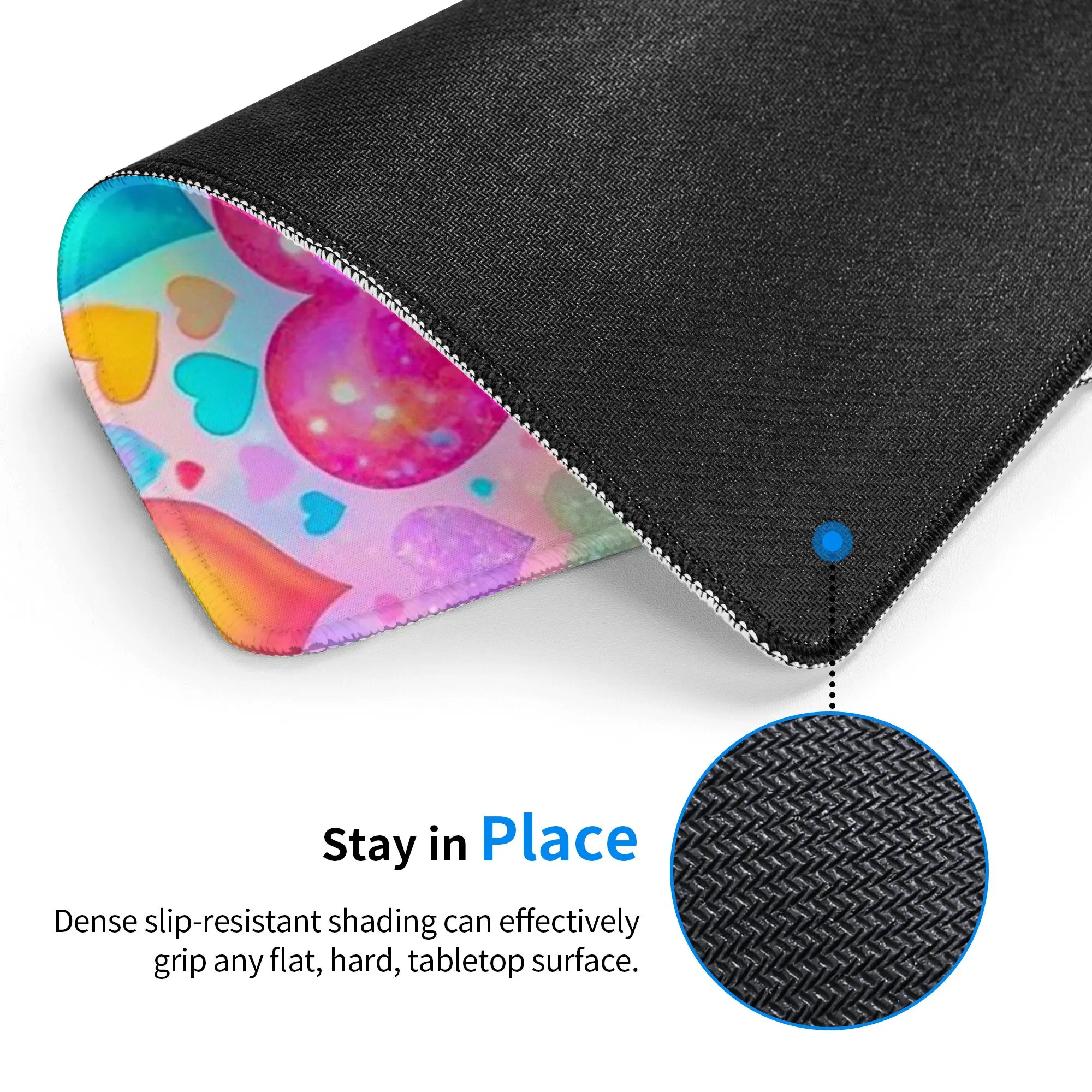 Beautiful Colorful Glitter Hearts Mouse Pad Computer Keyboard Mouse Mat Gamer PC Laptop Desk Mat Office Table Mats