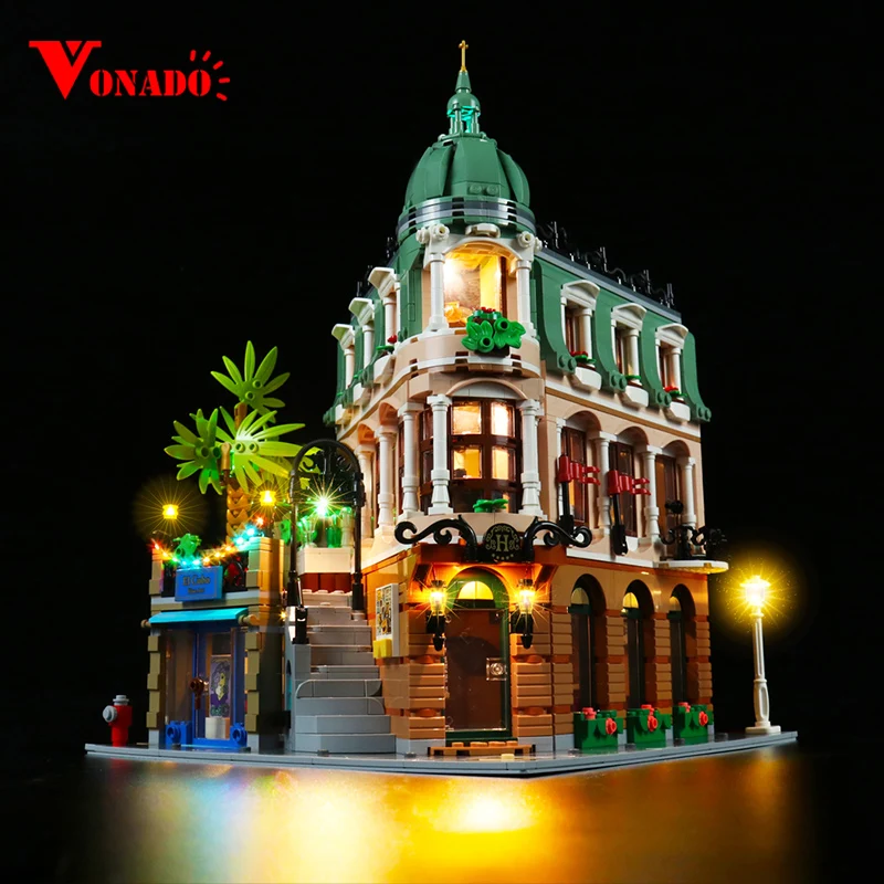 Vonado-Juego de iluminación LED para Hotel Boutique 10297, Kit de luz de ladrillos (no incluye el modelo), juguetes de luz DIY