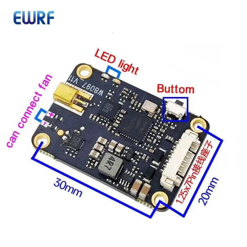 Transmisor de vídeo de imagen de 1W, 5,8 GHz, 48 canales, FPV, VTX, 2-4S, 100/200/400/1000mW, para Dron de largo alcance RC, multicóptero, Quadcopte