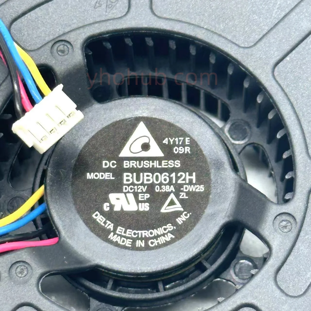 Delta Electronics BUB0612H DC 12V 0.38A 60x60x25mm ventola di raffreddamento del Server a 4 fili