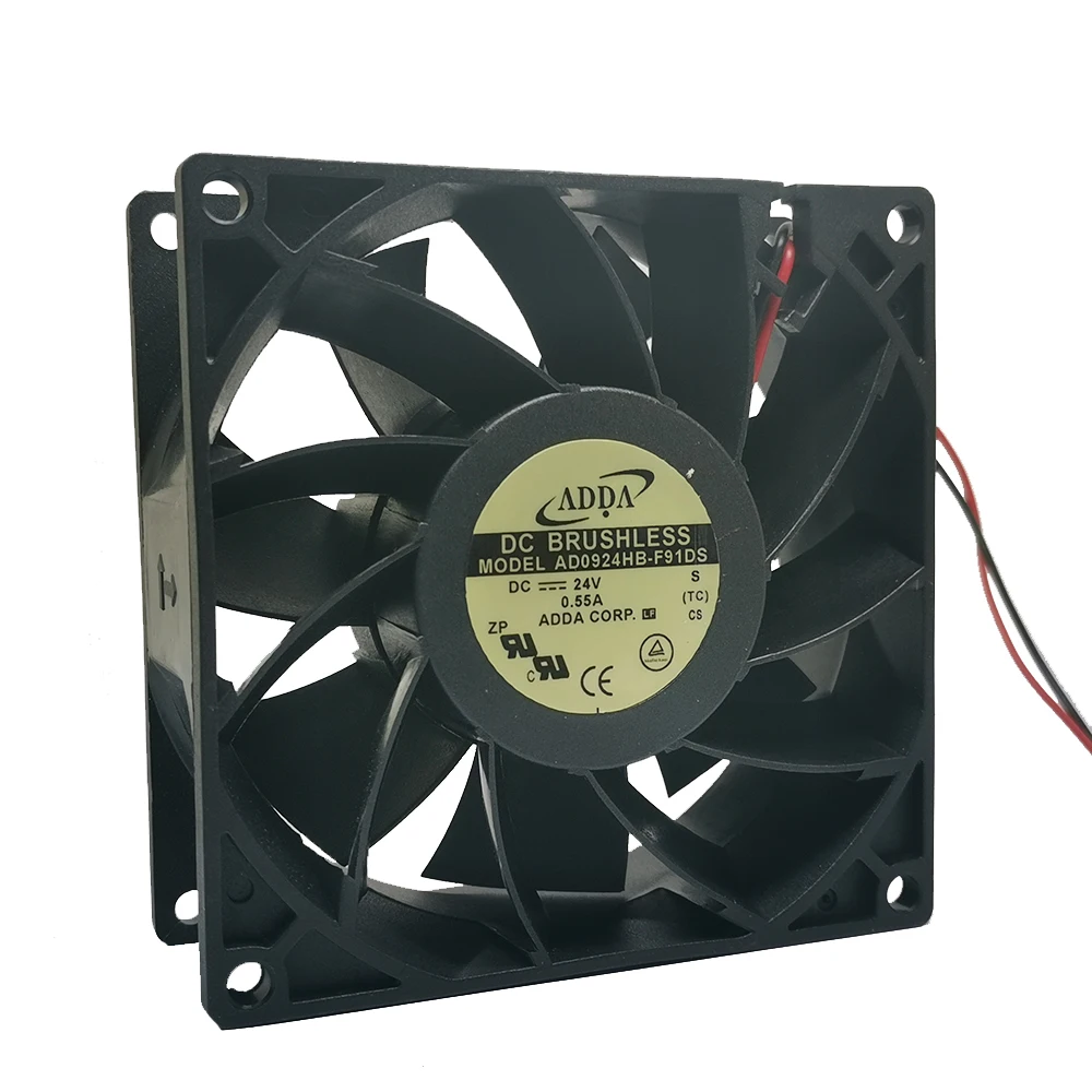 New original brand ADDA Xiexi ad0924hb-f91ds 9038 9cm 24V 0.55a two-wire cooling fan