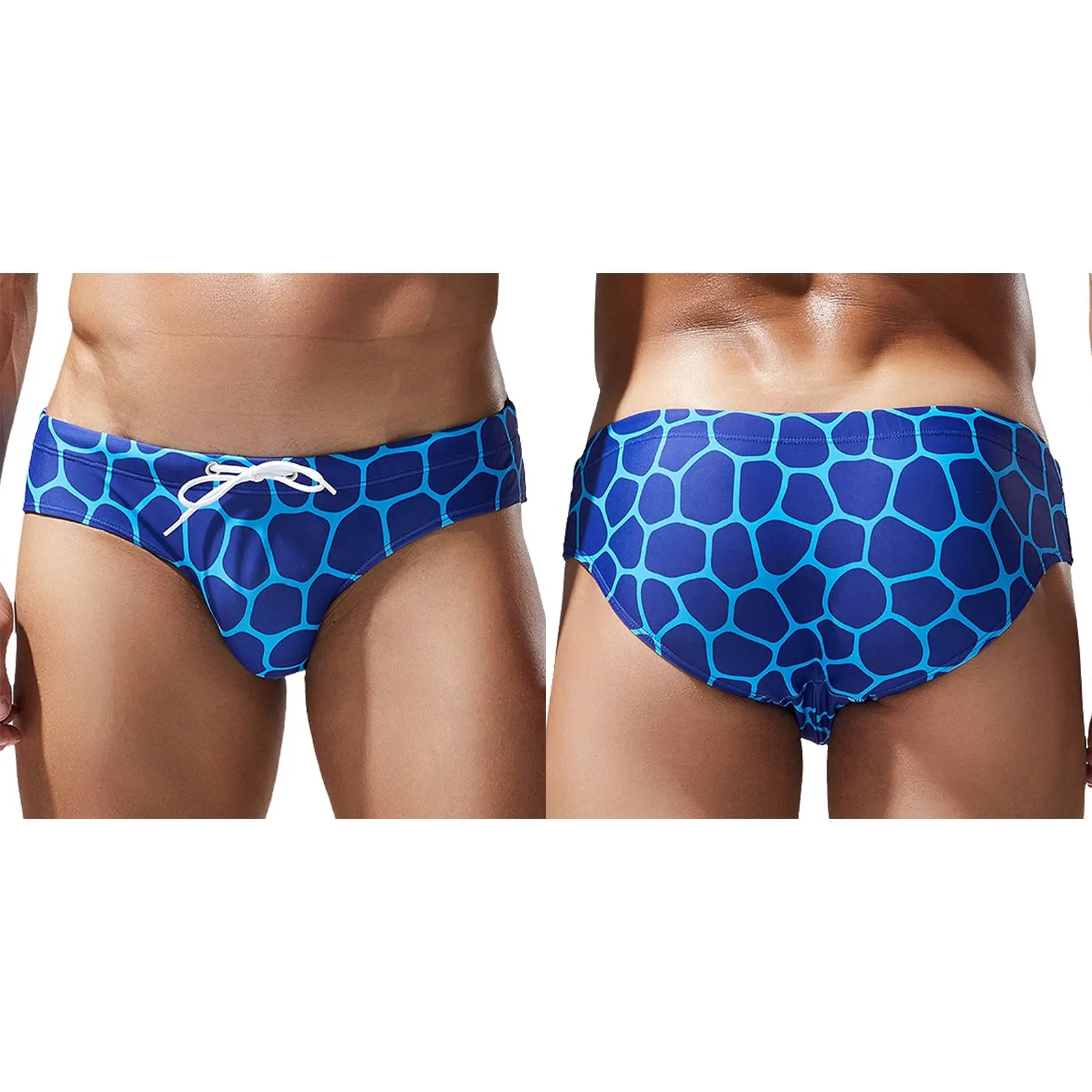 

Men Low Waist Swim Trunks Boxer Shorts Drawstring Cobble Graphic Swim Pants for Beach Swimming Pool Party Daily Underpants