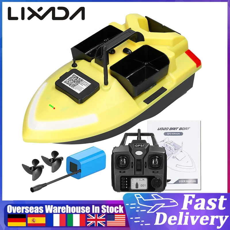 

500m GPS Fishing Bait Boat Dual Motor Fish Finder 2KG Loading Support Automatic Cruise Return with Night Light Turn Signal