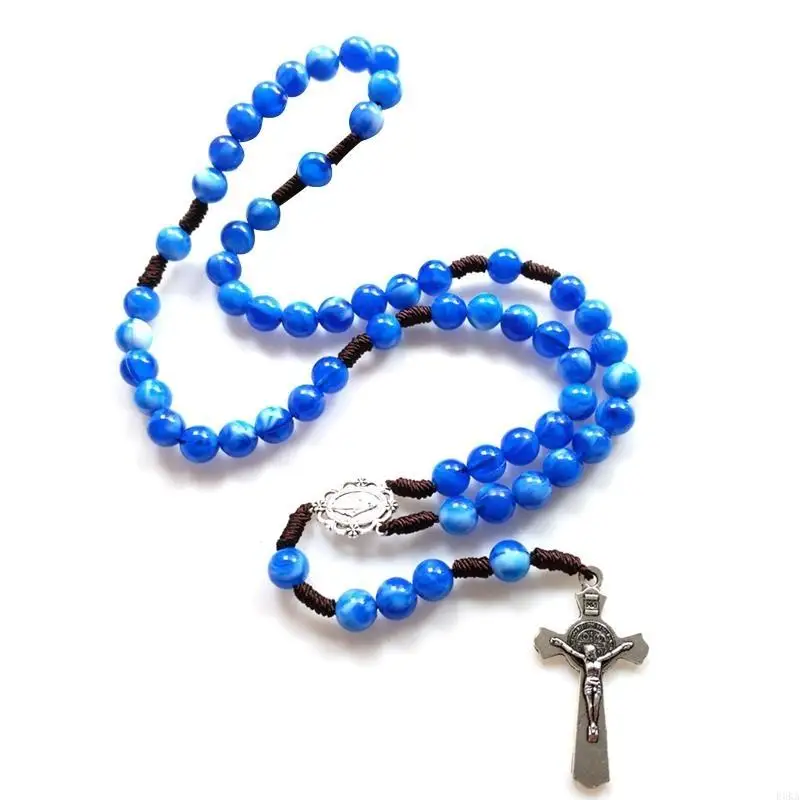 Beads Rosary Necklace Holy Benedict Faith Jerusalem for Women