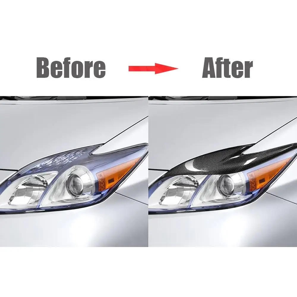 Real Carbon Fiber for Toyota Prius ZW30 JDM 2012-2015 Car Front FogLamp Cover Trim Strip Bumper Lip Canard Decoration Accessorie view 4