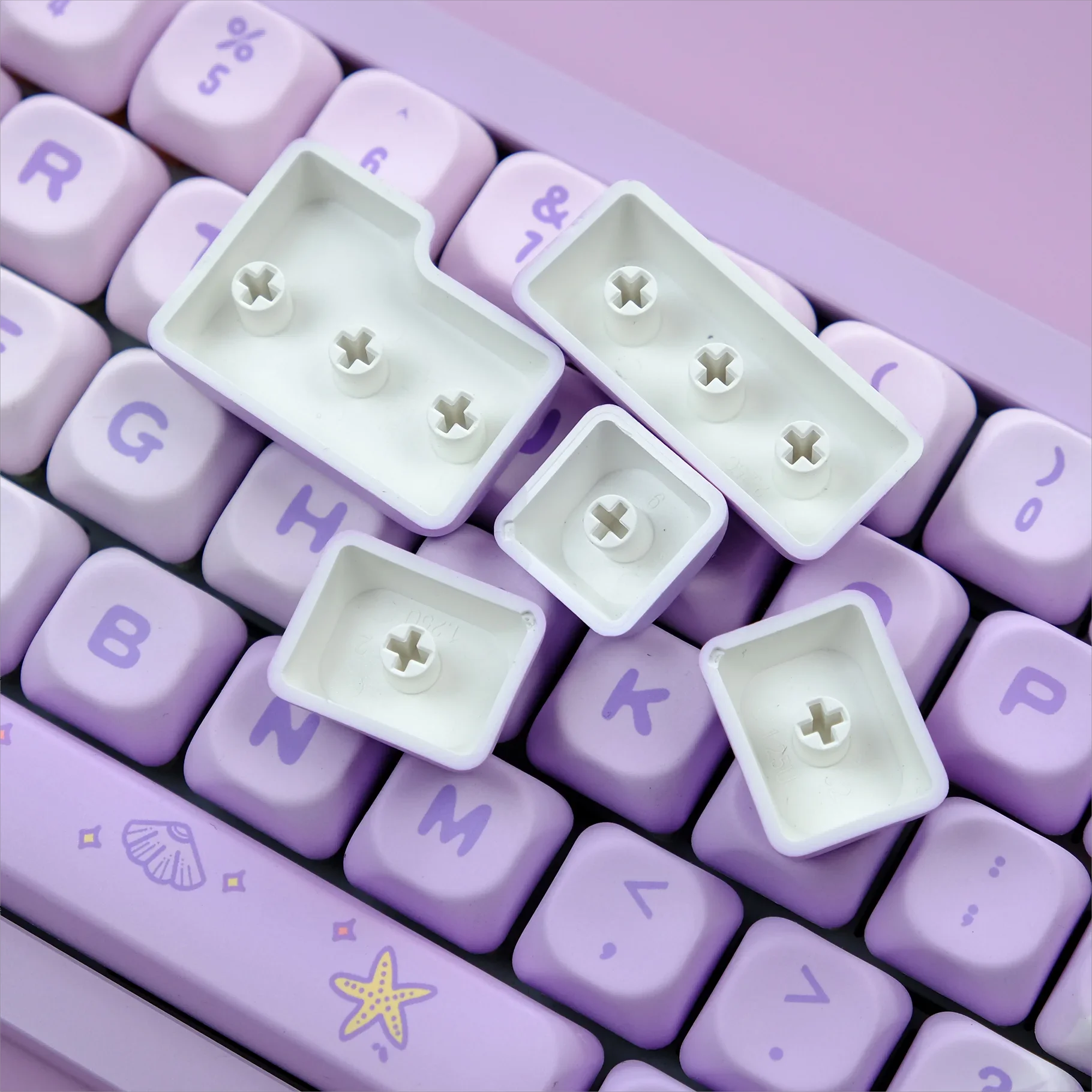 Imagem -04 - Purple Shell Keycaps para Teclado Mecânico Sublimação Keycaps Qx3 Perfil Acessórios Presente para Menina