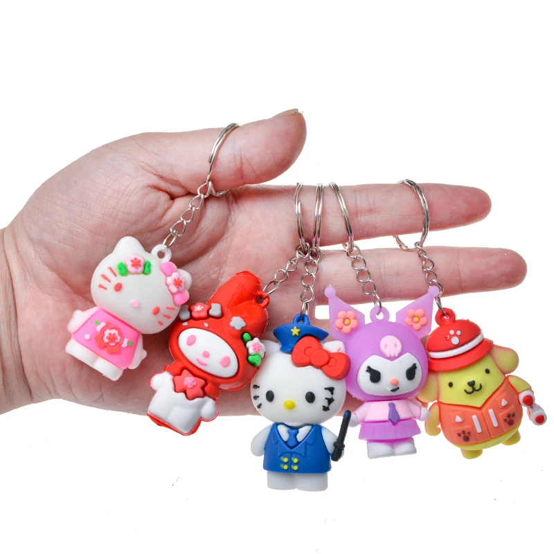 Nuovo 24 pz/set Sanrio Cute Grain Series Kuromi Cinnamoroll Blind Box Doll Cartoon Doll ciondolo portachiavi regalo per bambini