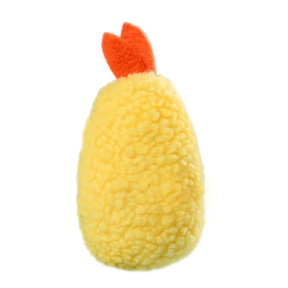 Soft Fabric Squeaky Bright Vivid Hue Cartoon Shrimp Shape Pet Chew Moderate Size Squeaky Inner Insert Bite Tough